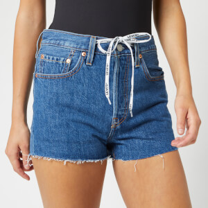 Levi's Women's 501 Hr Logo Tie Shorts - Light Indigo