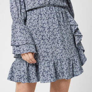 MICHAEL MICHAEL KORS Women's Paint Reef Ruffle Skirt - True Navy