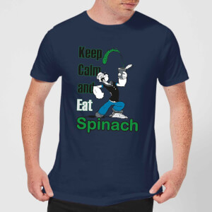 Popeye Keep Calm And Eat Spinach Men's T-Shirt - Navy