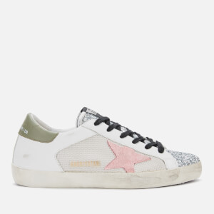 Golden Goose Deluxe Brand Women's Superstar Leather Trainers - White Grey Cord/Silver Glitter