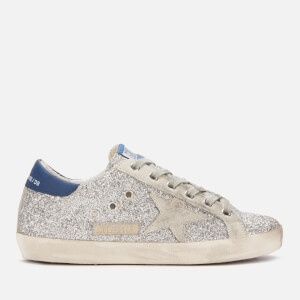 Golden Goose Deluxe Brand Women's Superstar Leather Trainers - Silver Glitter Blue/Ice Star