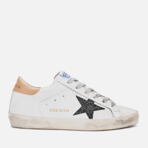 Golden Goose Deluxe Brand Women's Superstar Leather Trainers - White Sand/Black Glitter
