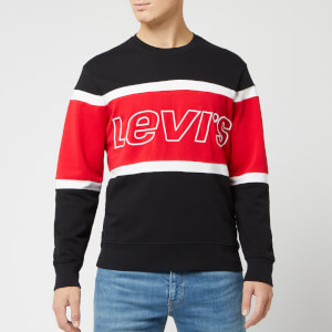 Levi's Men's Pieced Crew Sweatshirt - Black/White