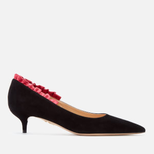 Charlotte Olympia Women's Kitten Heel Court Shoes - Black/Pink