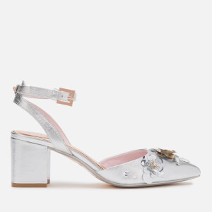 Ted Baker Women's Odesca Floral Embellished Block Heeled Sandals - Silver