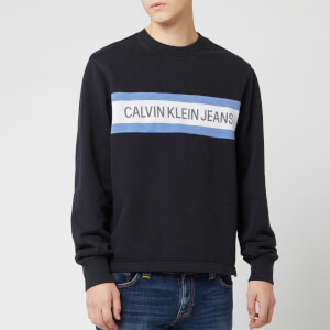 Calvin Klein Jeans Men's Front Stripe Sweatshirt - CK Black/White