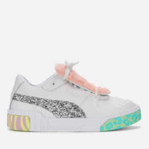 Puma X Sophia Webster Women's Cali Fur Trainers - Puma White/Metallic Silver