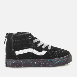 Vans Toddlers' Sk8-Hi Zip Water Resistant Trainers - Glitter Sidewall Black