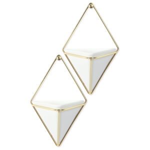 Umbra Trigg Wall Vessel - White Brass (Set of 2)