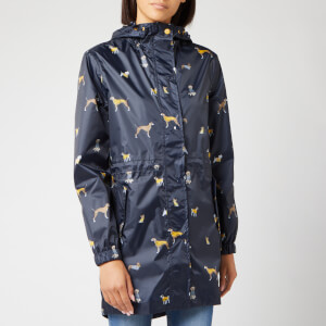 Joules Women's Golightly Dogs Waterproof Packaway Coat - Navy