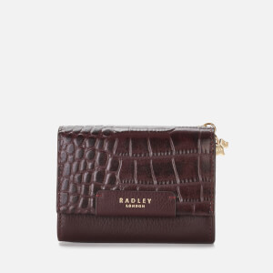 Radley Women's Arlington Court Faux Croc Medium Flapover Purse - Oxblood