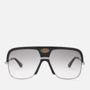 Gucci Men's Square Frame Metal/Acetate Sunglasses - Black/Grey