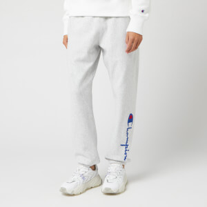 Champion Women's Big Script Elastic Cuff Pants - Grey Marl