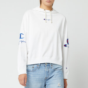 Champion Women's Sleeve Logo Hooded Sweatshirt - White