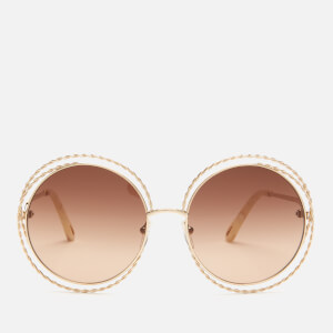 Chloe Women's Carlina Round Frame Sunglasses - Gold/Brown Lens