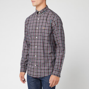 GANT Men's Oxford Check Long Sleeve Shirt - Marine