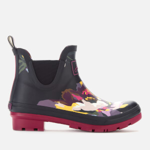 Joules Women's Wellibob Short Wellies - Black Floral
