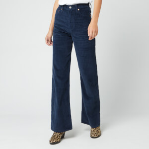 Levi's Women's Ribcage Wide Leg Jeans - Navy Blazer Plush Cord
