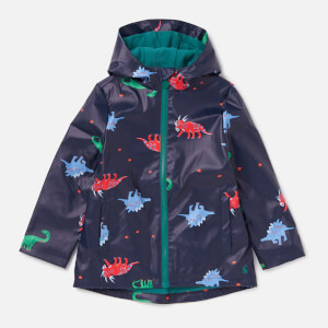 Joules Boys' Skipper Printed Rubber Coat - Navy Dinos