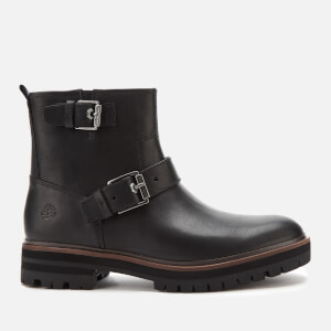 Timberland Women's London Square Biker Boots - Black Full Grain