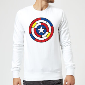 Marvel Captain America Stained Glass Shield Sweatshirt - White
