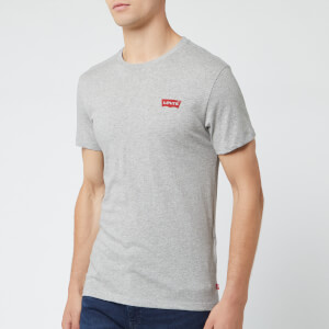 Levi's Men's 2 Pack Crew Neck T-Shirt - White/Mid Tone Grey
