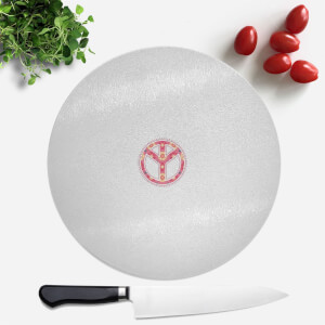 Floral Pattern Peace Symbol Round Chopping Board