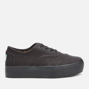 TOMS Women's Cordones Boardwalk Flatform Trainers - Black
