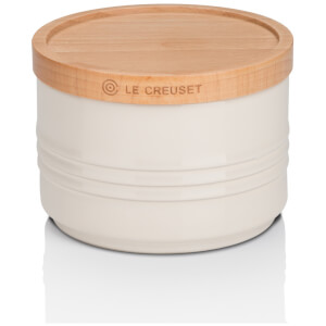 Le Creuset Stoneware Small Storage Jar with Wooden Lid - Almond
