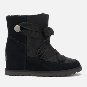 UGG Women's Classic Femme Lace up Wedge Boots - Black