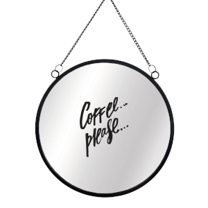 Coffee Please Round Mirror & Vinyl Sticker