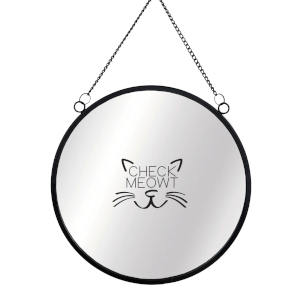 Check Meowt Round Mirror & Vinyl Sticker