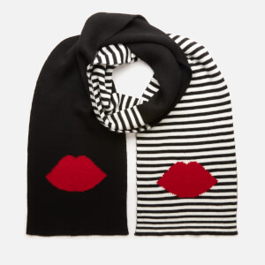 Lulu Guinness Women's 50:50 Lip Stripe Scarf - Multi