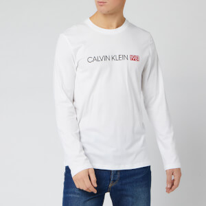 Calvin Klein Men's Long Sleeve Logo Top - White