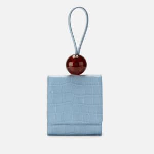 by FAR Women's Ball Croco Embossed Leather Clutch Bag - Sky Blue