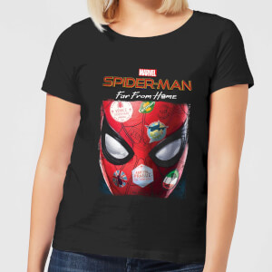 Spider-Man Far From Home Stickers Mask Women's T-Shirt - Black