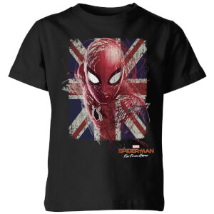 Spider-Man Far From Home British Flag Kids' T-Shirt - Black