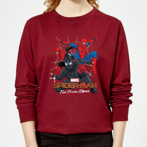Spider-Man Far From Home Multi Costume Women's Sweatshirt - Burgundy