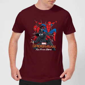 Spider-Man Far From Home Multi Costume Men's T-Shirt - Burgundy