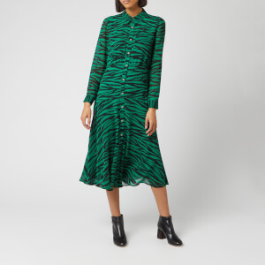 Whistles Women's Carys Tiger Print Shirt Dress - Green/Multi