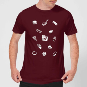 Does It Fry Pattern Men's T-Shirt - Burgundy