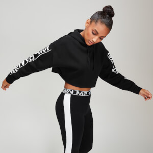 MP Rest Day Women's Logo Cropped Hoodie - Black
