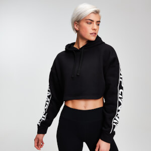 MP Rest Day Women's Logo Cropped Hoodie - Black