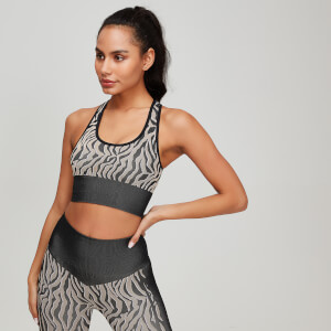 Myprotein Animal Print Seamless Sports Bra - Black/Praline