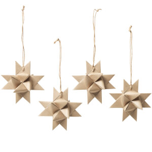 Broste Copenhagen Paper Star Decorations (Set of 4) - Natural