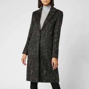 Ted Baker Women's Illena Leopard Print Cocoon Coat - Khaki