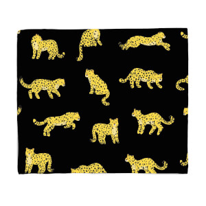 Black Cheetah Print Fleece Blanket