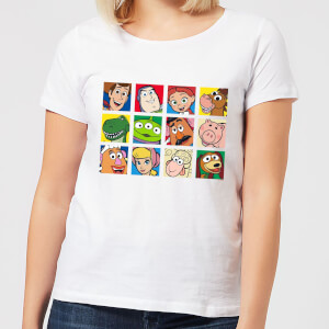 Disney Toy Story Face Collage Women's T-Shirt - White