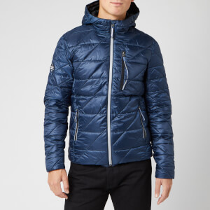 Superdry Men's Diagonal Quilt Fuji Coat - Lauren Navy