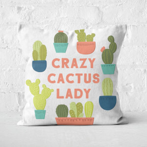 Crazy Cactus Lady Square Cushion
